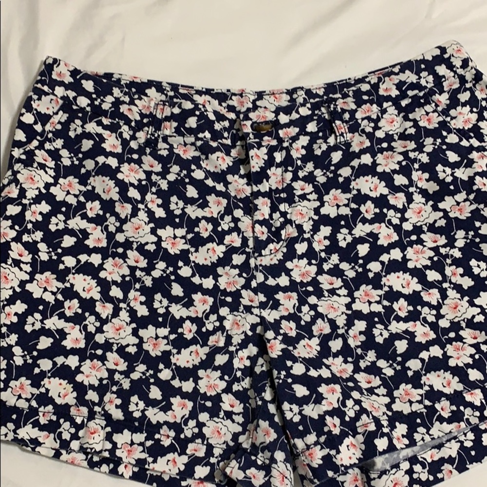 Blue shorts with floral print